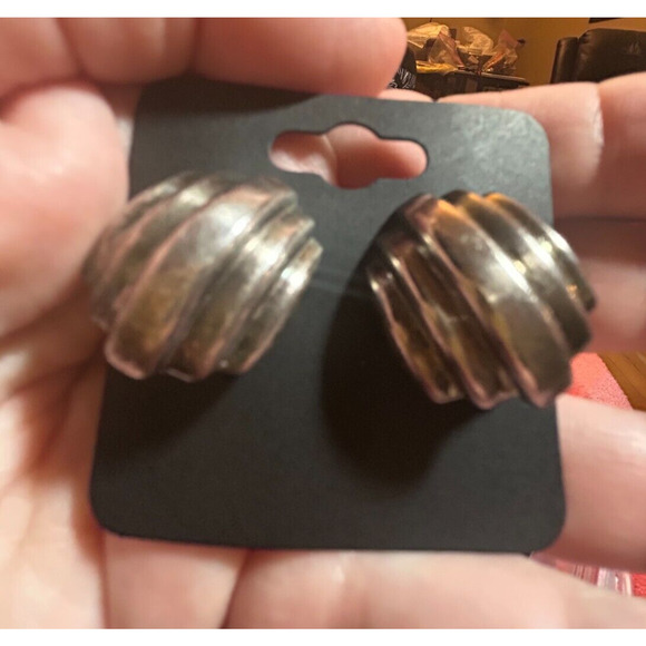 Sterling Silver Clip on Art Deco Earrings - Picture 12 of 13